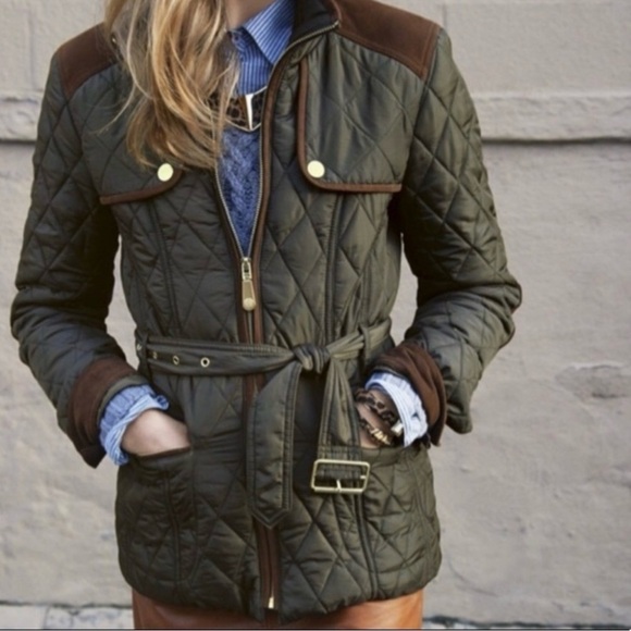 EUC Vince Camuto Quilted Green Elbow Patch Jacket Size Small - Picture 5 of 16